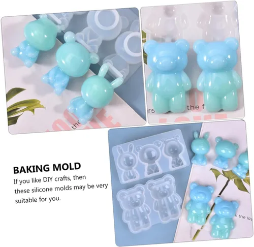 Miniatura 8 de Ciieeo Molde de silicona para muñeca, molde de conejo, molde de pastel de conejo, molde de silicona para resina, moldes de chocolate, moldes