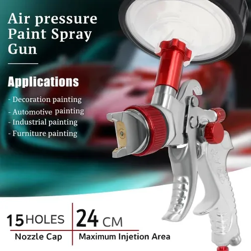 Miniatura 3 de HVLP - Kit de pistola pulverizadora con 4 boquillas (1.4/1.7/2.0/0.098 in), 10 vasos de pintura desechables de 20.3 fl oz y regulador de presión
