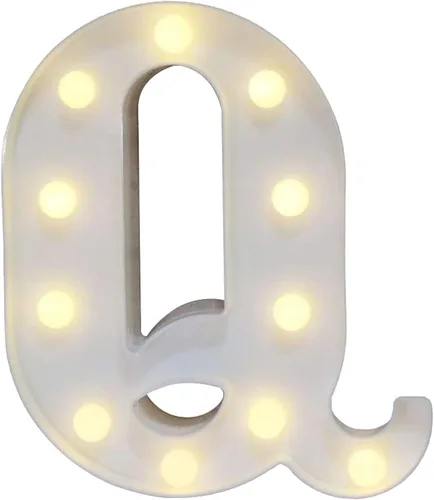 Miniatura 51 de Pooqla Letras con luces LED de marquesina, letras decorativas iluminadas en blanco cálido y blanco frío, letras del alfabeto iluminadas para niños