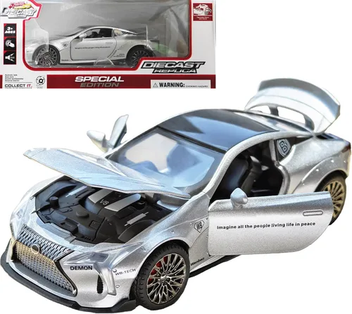Miniatura 7 de Coche deportivo de juguete 1:32 fundido a troquel con luz y sonido, de metal fundido a presión, modelo de autos coleccionables para niños de 3 años