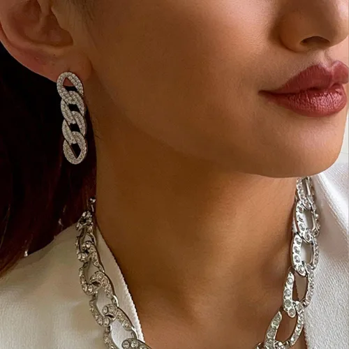 Miniatura 3 de Aretes de clip para mujer, aretes de cadena con clip para niñas