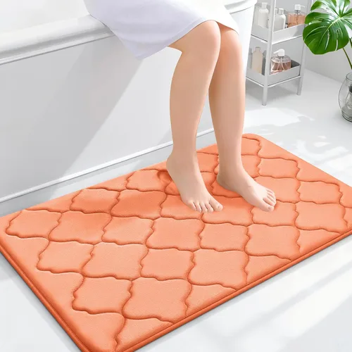Miniatura 33 de OLANLY Alfombra de Baño de Espuma Viscoelástica de 24 x 16 pulgadas, Ultra Suave y Absorbente, Alfombras de Baño Antideslizantes, Cómodas, Lavables