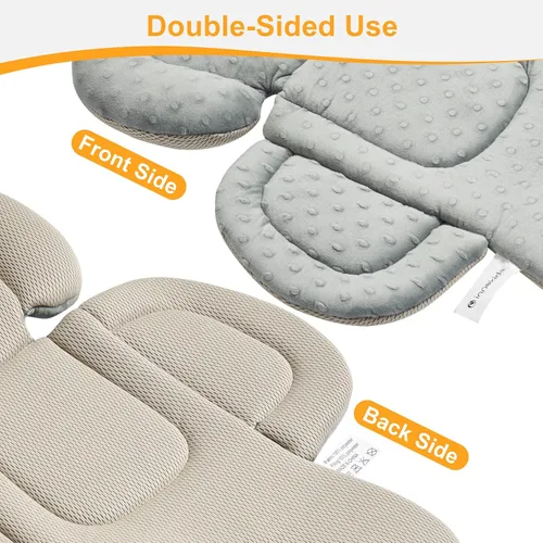 Miniatura 4 de Innokids 2 en 1 - Inserto reversible para asiento de automóvil para recién nacido (beige/gris)