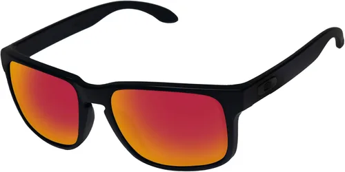 Miniatura 5 de LenzReborn Reemplazo de lentes polarizadas de alto impacto para Oakley Holbrook XL OO9417 Sunglass - Negro oscuro+gris plateado+rojo fuego+azul
