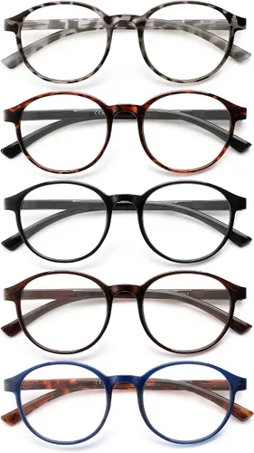 Miniatura 8 de JOLISU - Paquete de 5 lentes de lectura para mujeres, lentes de computadora con bloqueo de luz azul, bisagra de resorte