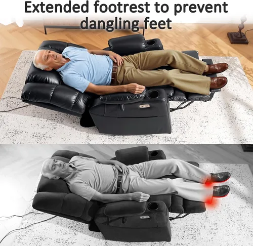 Miniatura 8 de MCombo Silla Reclinable Grande de Elevación con Triple Motor con Masaje y Calefacción Dual, Reposacabezas Ajustable para Personas Mayores Altas