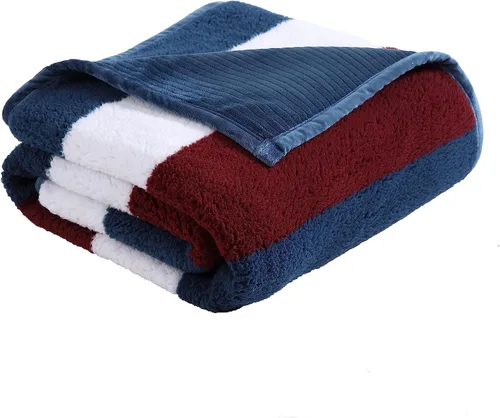 Miniatura 8 de Nautica - Manta de punto trenzado, suave ropa de cama Sherpa de punto trenzado, acogedora decoración del hogar para cama o sofá