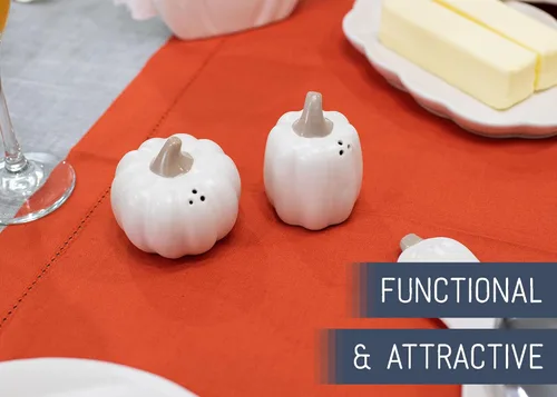 Miniatura 4 de Nat & Jules - Mini salero y pimentero de cerámica con forma de calabaza de 3 pulgadas, perfecto para Acción de Gracias, Halloween y decoración