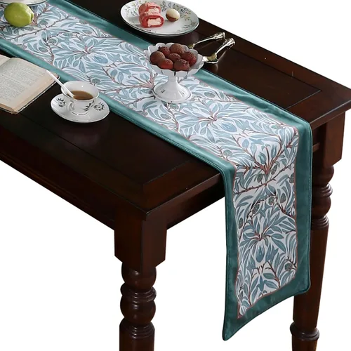 Miniatura 16 de patdrea Camino de mesa de terciopelo francés estilo granja para decoración del hogar, cocina, comedor, fiestas, cenas familiares, boda 12"*63