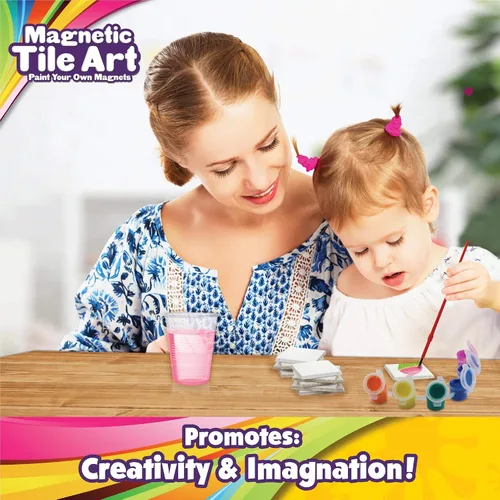 Miniatura 5 de Creative Kids Arte magnético de mini azulejos: haz tus propios 10 imanes de nevera