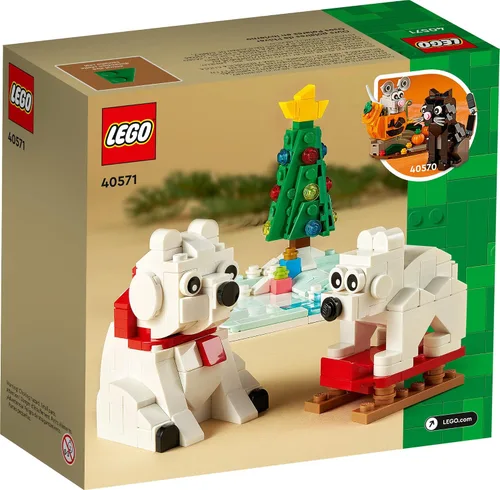 Miniatura 6 de LEGO Wintertime Polar Bears 40571 - Kit de construcción de decoración de Navidad, regalo de oso polar, gran relleno de calcetín para niños, cuenta