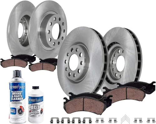 Miniatura 23 de Detroit Axle - Kit de frenos para Ford 18-21 Transit Connect, Rotores de freno de disco delantero y trasero Pastillas de freno de cerámica 2018 2019