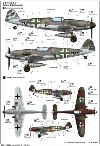 Miniatura 3 de Trumpeter Messerschmitt BF 109K-4 Kit de construcción de aviones