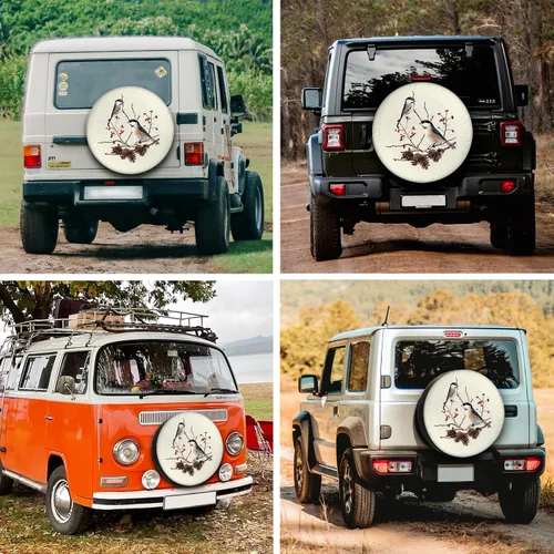Miniatura 3 de Cubierta de neumático de repuesto para remolque, protector de pájaros de chickadee para remolque, RV, camioneta, SUV, camión, cámper y muchos
