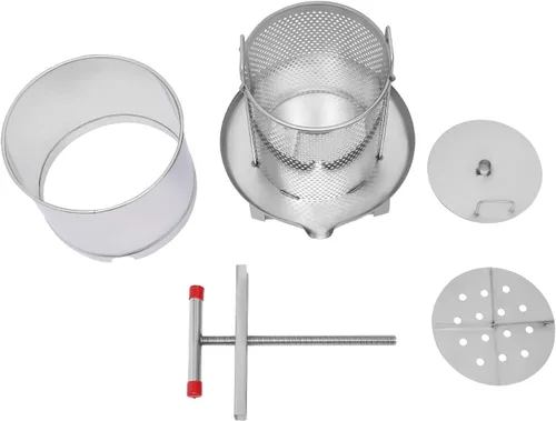 Miniatura 7 de Prensa manual de uva de 3.3 galones para hacer jugo de vino, prensa de miel de fruta grande, extractor de prensa de jugo de uva de sidra de manzana