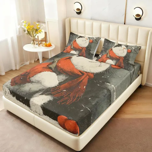 Miniatura 11 de AILONEN Lovely Bear - Juego de sábanas bajeras tamaño Queen, juego de ropa de cama con pajarita de dibujos animados para niños y niñas, sábana