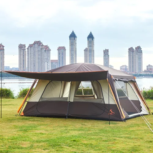 Miniatura 9 de KTT Extra Large Tent 6-12-14 Person,Family Cabin Tents,2 Rooms,3 Doors and 3 Windows with Mesh,Straight Wall,Waterproof,Double Layer,Big Tent for