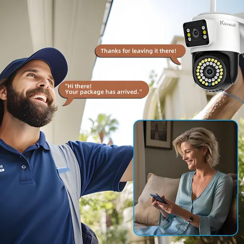 Miniatura 4 de Cámara de seguridad WiFi para exterior de doble lente, vigilancia Pan/Tilt de 4MP, seguimiento y detección humana, visión nocturna a color, vista