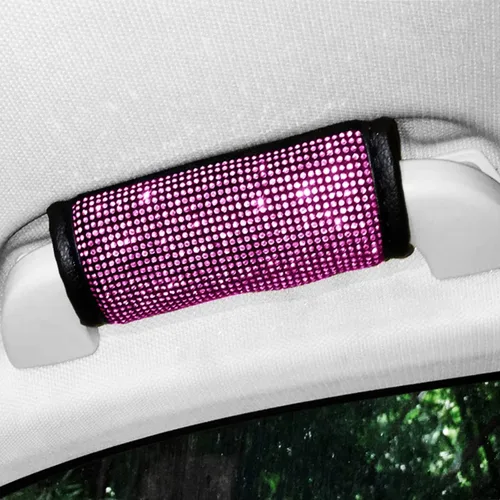 Miniatura 17 de Paquete de 2 fundas brillantes para manija de puerta de seguridad para automóviles, con cristales brillantes, almohadillas protectoras para manija