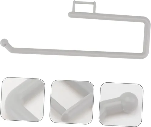 Miniatura 7 de Housoutil 1 soporte para rollo de papel higiénico mate funcional sobre el tanque, estante de papel para baño, sin perforaciones, elegante soporte