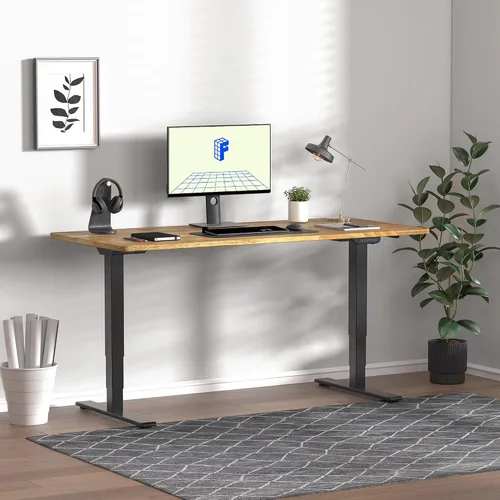 Miniatura 2 de FLEXISPOT E6 MAX - Escritorio de pie de 3 etapas de madera maciza con doble motor de 48 x 24 pulgadas, capacidad de peso de 330 libras, escritorio