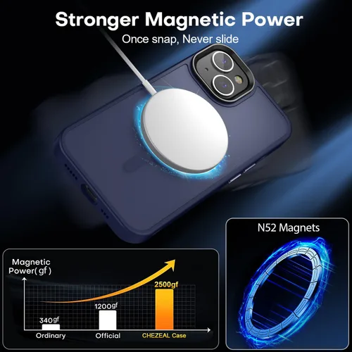 Miniatura 218 de Fuerte magnético para iPhone 11, compatible con Magsafe, [resistente a caídas de 13 pies] Funda trasera translúcida mate con sensación de piel