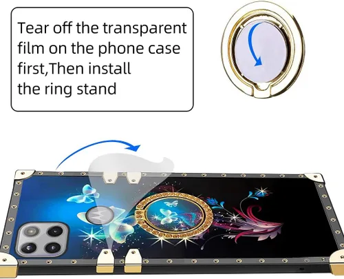Miniatura 3 de nancheng Funda para Motorola Moto One 5G Ace/One 5G UW Ace Luxury Colorful Love Heart Bee Design Gold Electroplated Phone Cover with 360° Diamond