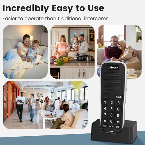 Miniatura 7 de Intercomunicadores inalámbricos para el hogar, 1 milla de largo alcance para la oficina de negocios, sistema de comunicación de habitación a