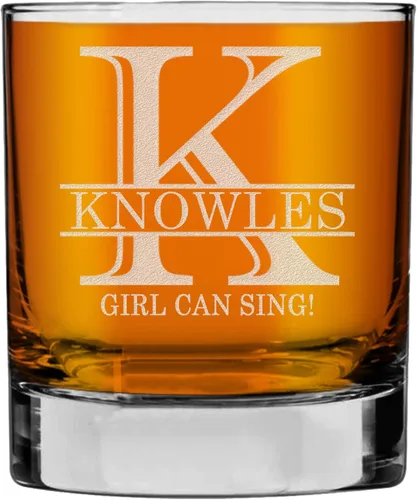 Miniatura 32 de Monograma grabado de cristal de whisky Rocks de 11 onzas (letra S), regalos de bourbon personalizados de la A-Z para hombres, día del padre, vidrio