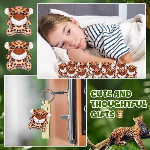 Miniatura 3 de Shappy 30 piezas de mini juguetes de guepardo de peluche, animales de peluche pequeños a granel para baby shower, safari, guardería, decoración