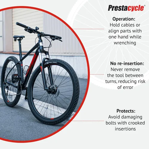 Miniatura 5 de Prestacycle Prestaratchet Bicycle Pro Tool - Trinquete compacto reversible con rueda de pulgar de disco rápido, compatible con brocas hexagonales