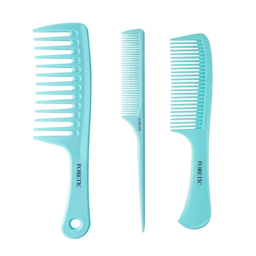 Juego de peines para el cabello para mujeres y hombres, peine de dientes de 3 piezas de ancho, peine de cola de rata de diente fino, peine de