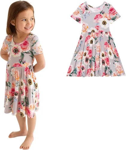 Miniatura 47 de Posh Peanut - Vestidos para niñas – Vestido suave para niña hecho con viscosa de bambú – Vestidos de otoño, primavera y verano para niñas