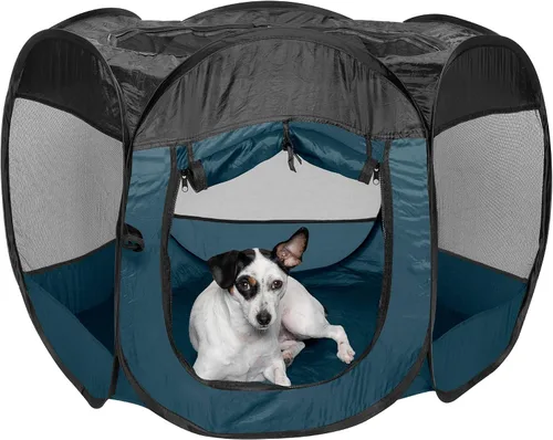 Furhaven Parque Desplegable Tienda de Juegos para Mascotas - Azul Marinero, Mediano 2-Azul marino