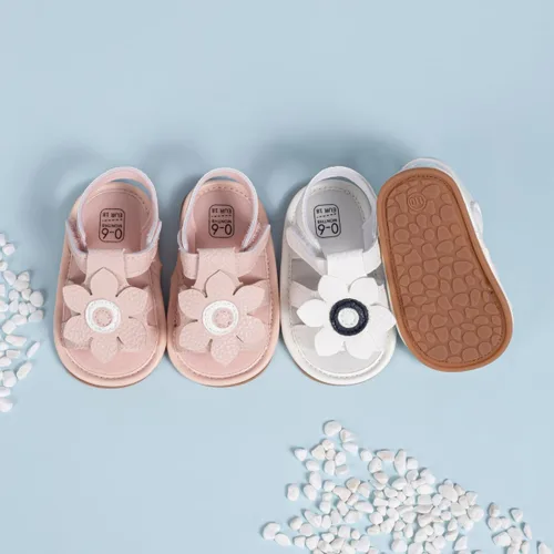 Miniatura 153 de Meckior Sandalias de verano con punta abierta y suave de piel sintética para bebés y niñas pequeñas
