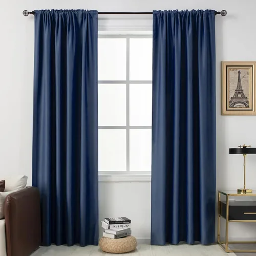 Miniatura 43 de DUALIFE Cortinas opacas de 45 pulgadas de largo, 2 paneles para ventanas pequeñas de dormitorio, aislamiento térmico, bolsillo para barra, cortinas