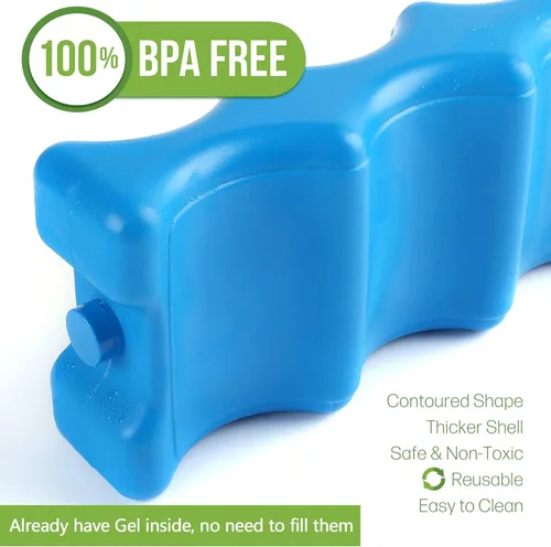 Miniatura 2 de Bolsa de hielo para enfriadores, almacenamiento de botellas de leche materna, caja de almuerzo, paquete de congelador contorneado aislado, paquete