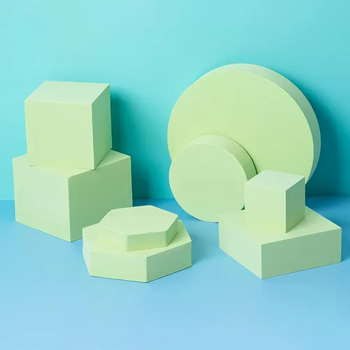 Miniatura 11 de Juego de 8 piezas de accesorios geométricos para fotos, de espuma dura, para manualidades, lápiz labial, joyas, cosméticos, herramientas de Púrpura