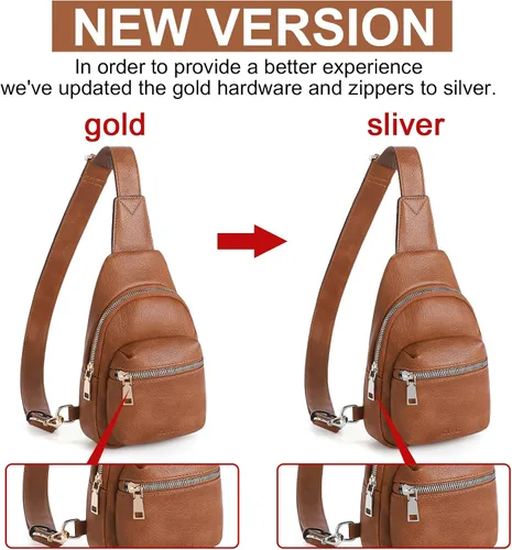 Miniatura 2 de CLUCI Small Sling Bag for Women, Leather Crossbody Fanny Packs Trendy, Women's Chest Bag