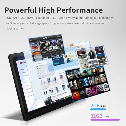 Miniatura 4 de PRITOM K7PRO Tablet de 7 pulgadas con funda de 32 GB - Tablet PC Android 13 con procesador de cuatro núcleos, pantalla HD IPS, cámara dual, WiFi