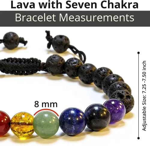 Miniatura 170 de Adjustable Crystal Bracelet – Gemstone Bead Bracelet with Adjustable Macrame String – Chic Gemstone Bracelet for Men and Women – 8mm Round Healing