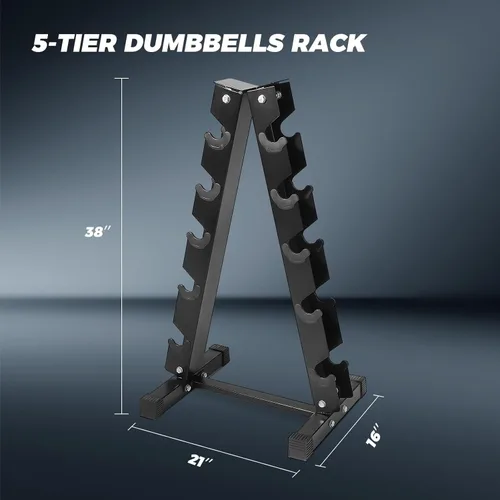 Miniatura 3 de RitFit Juego de mancuernas hexagonales con revestimiento de goma de 5 a 780 libras con estante para gimnasio en casa, entrenamiento de fuerza