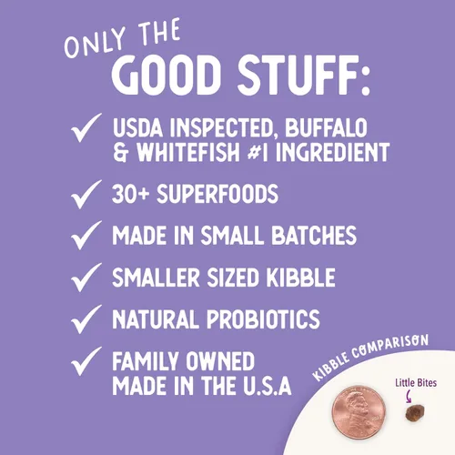 Miniatura 8 de Health Extension Fórmula Little Bites de Croquetas Pequeñas de Búfalo y Pescado Blanco Sin Granos con Más de 30 Superalimentos y Probióticos
