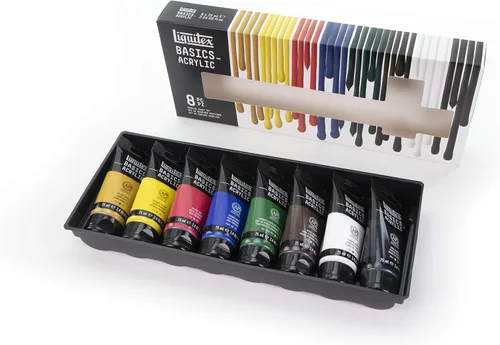 Miniatura 14 de Liquitex BASICS - Juego de pintura acrílica, juego de 8 tubos de 75ml (2.5 onzas)