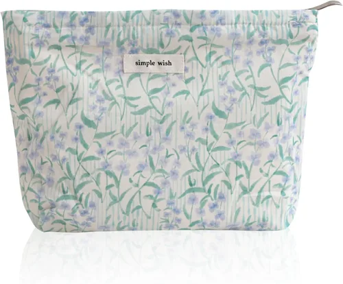 Miniatura 9 de Wudygirl Bolsa de maquillaje de lona para mujer, organizador estético de maquillaje, bolsa de maquillaje de viaje, bolsa de aseo para bolso, bolsa