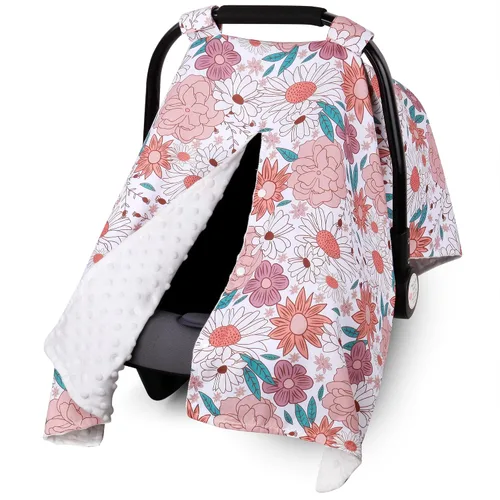Miniatura 15 de Metplus Funda para asiento de coche 2 en 1 estilo escritura, toldo para asiento de bebé, funda multiuso para lactancia para mamá, fundas para good