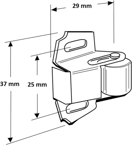 Miniatura 2 de Rok Hardware Roller Wheel Spring Gabinete Muebles Armario Puerta Catch Holder en acabado de zinc con tornillos, ROKRC