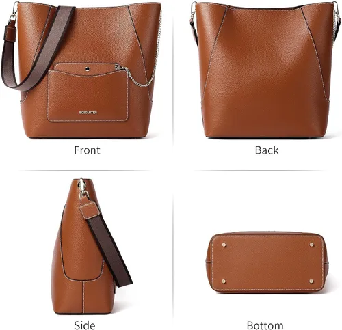 Miniatura 3 de BOSTANTEN Monederos y bolsos de cuero para mujer bolso de mano grande para trabajo bolso cruzado suave y carteras de cuero para mujer bloqueo RFID