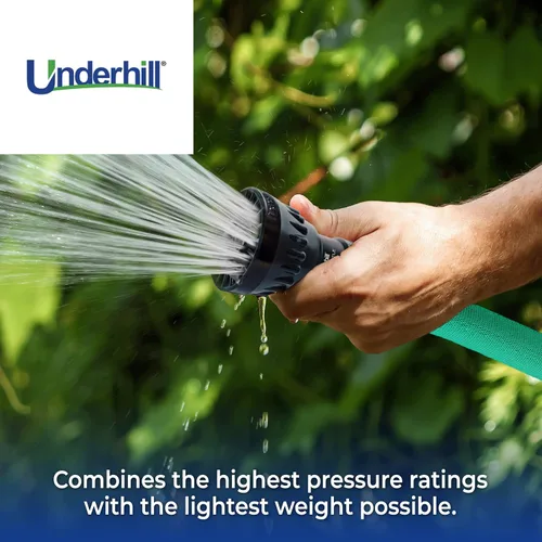 Miniatura 4 de Underhill UltraMax - Manguera de agua ligera para jardín de 50 pies, antitorceduras, 300 psi WP, 1200 psi BP, H10-050FW, 1 pulgada x 50 pies NPSH