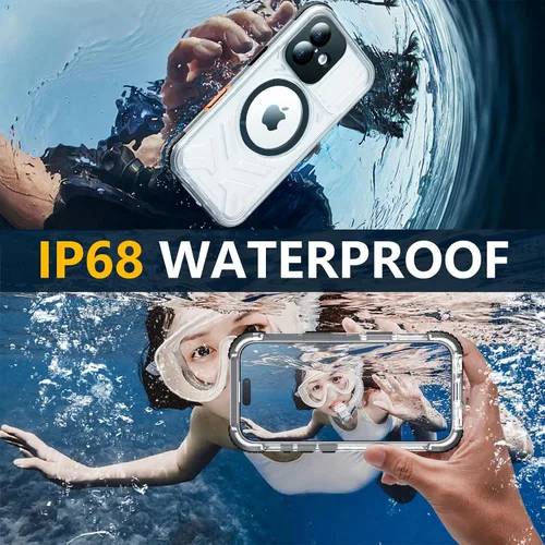Miniatura 2 de Red2Fire Funda impermeable para iPhone 16, protector de pantalla integrado y protector de cámara, compatible con MagSafe, cuerpo completo a prueba